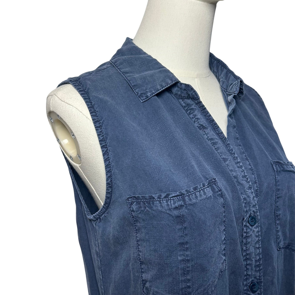 Velvet Heart Tencel Button-Front Utility Shirt Dress Small Casual Boho Preppy