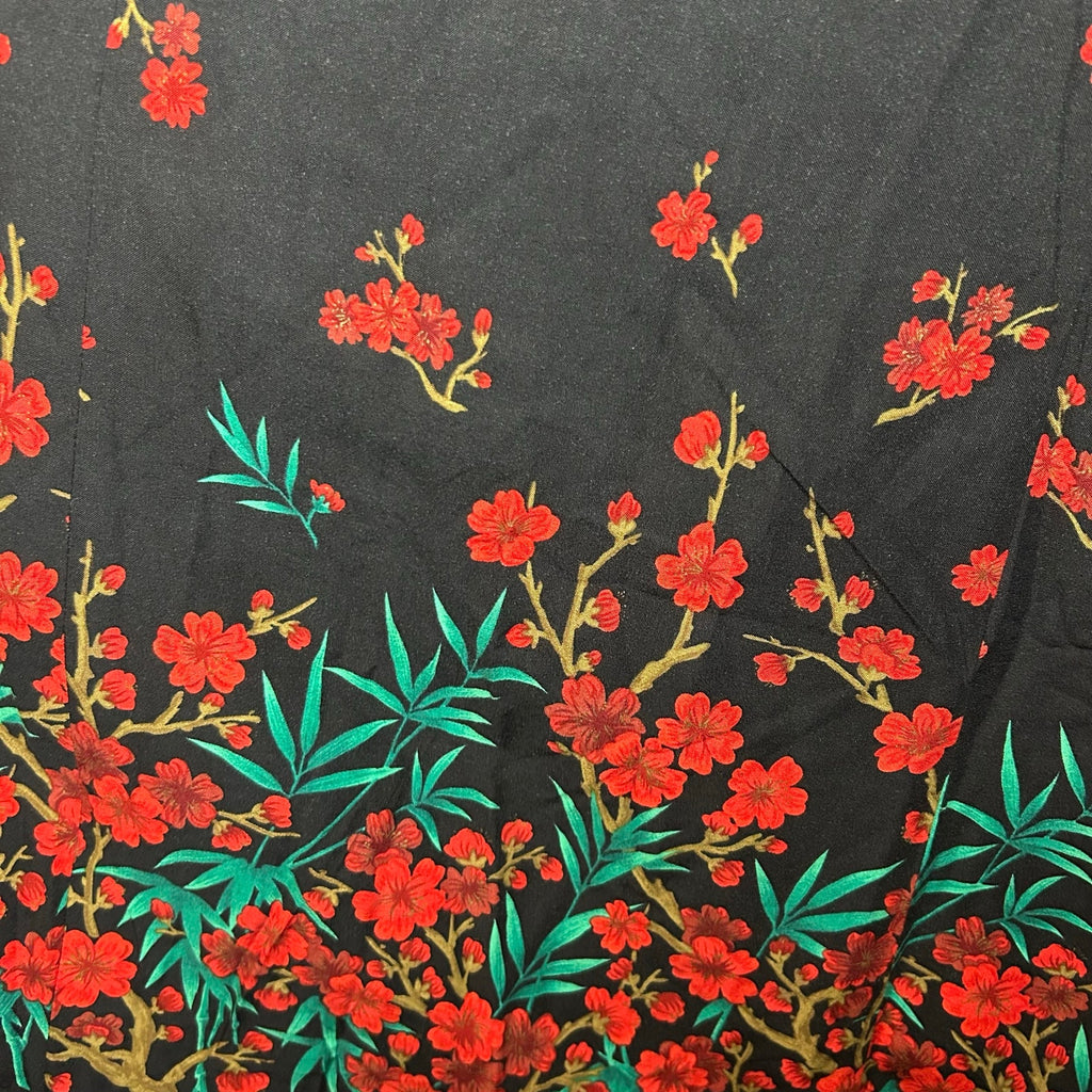 R&K Originals Rayon Black Red Floral Petite M Dress Grunge Retro Whimsigoth Boho
