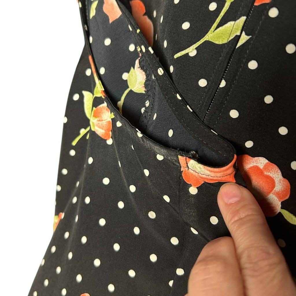 VTG Kathie Lee Collection Polka Dot Floral Sheath Dress Sz 10 Y2K 90s Retro
