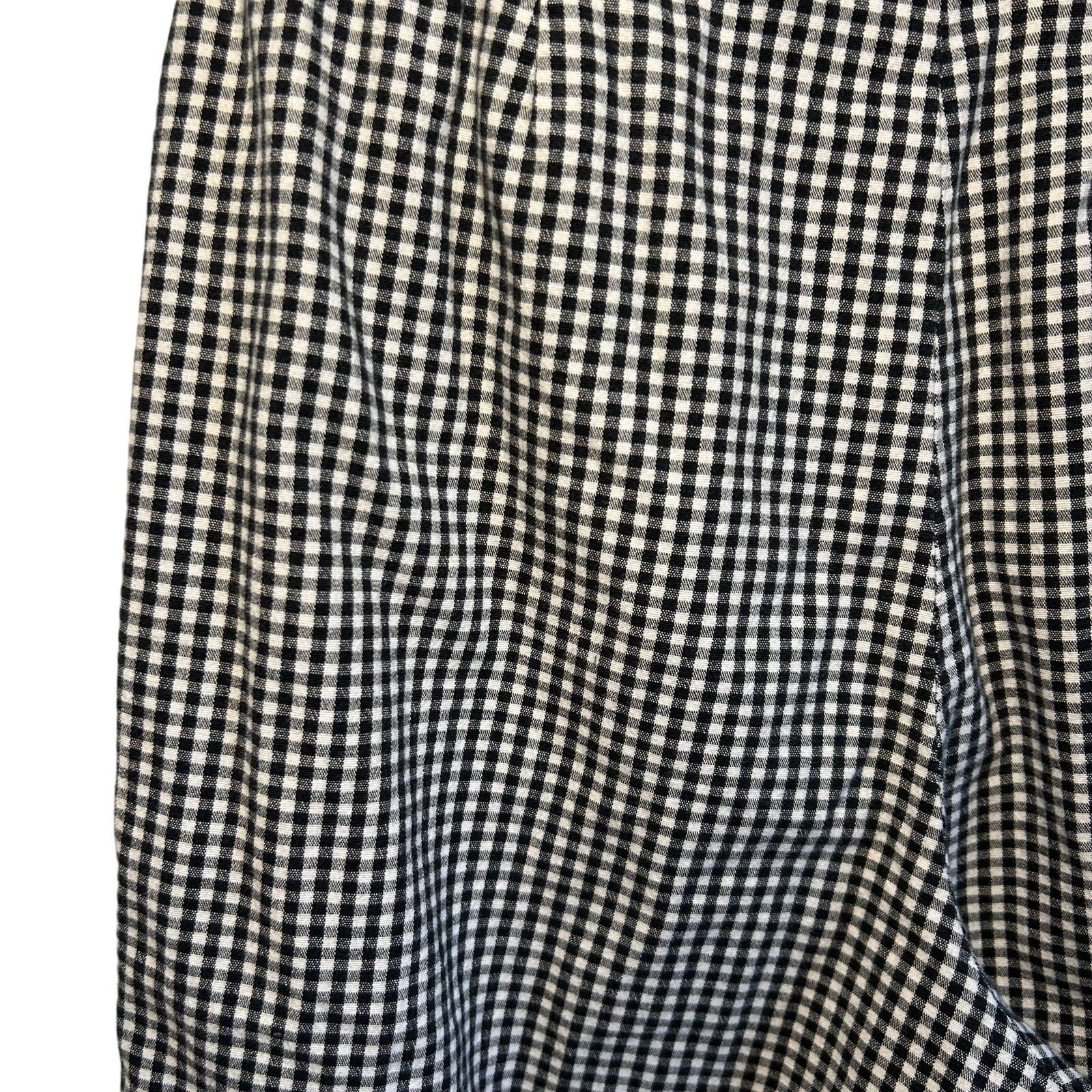 VTG 90s David Brooks Gingham Pants 8 29 Black White Retro Plaid Cigarette Slacks