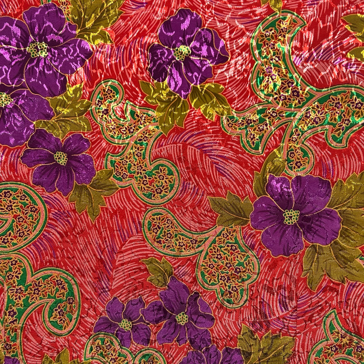 VTG CH Cheminee Tunic Top Purple Red Floral Size 16 80s Maximalist Glam Boho