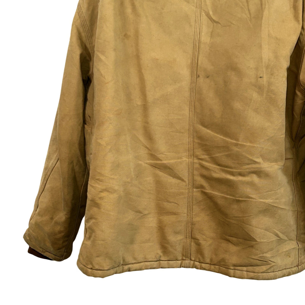 VTG 90s Carhartt J18 48R Tan Quilted Duck Detroit Work Barn Jacket Coat Gorpcore