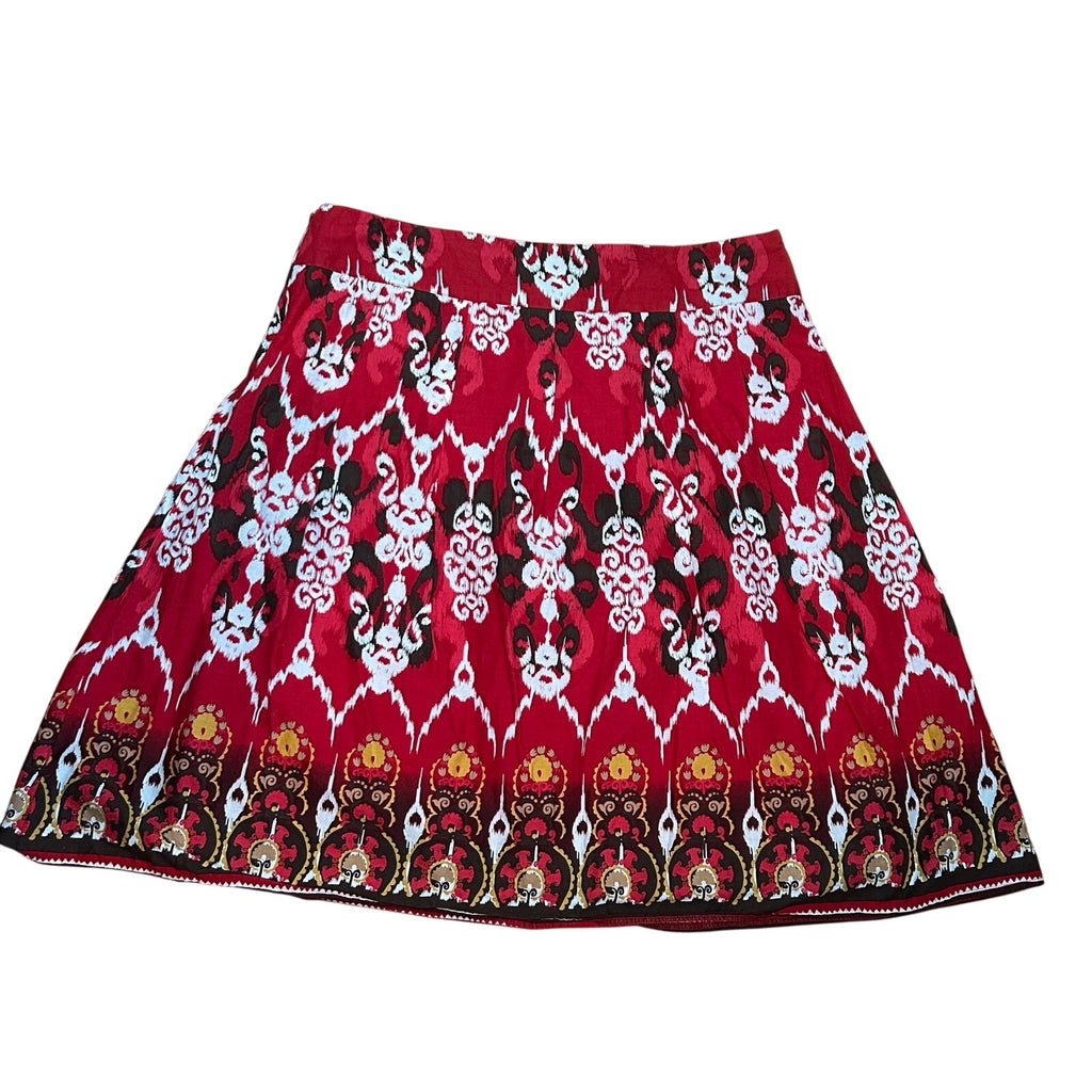 Notations Red Black L Midi Skirt Y2K Boho Whimsigoth Cotton Casual Retro Witchy
