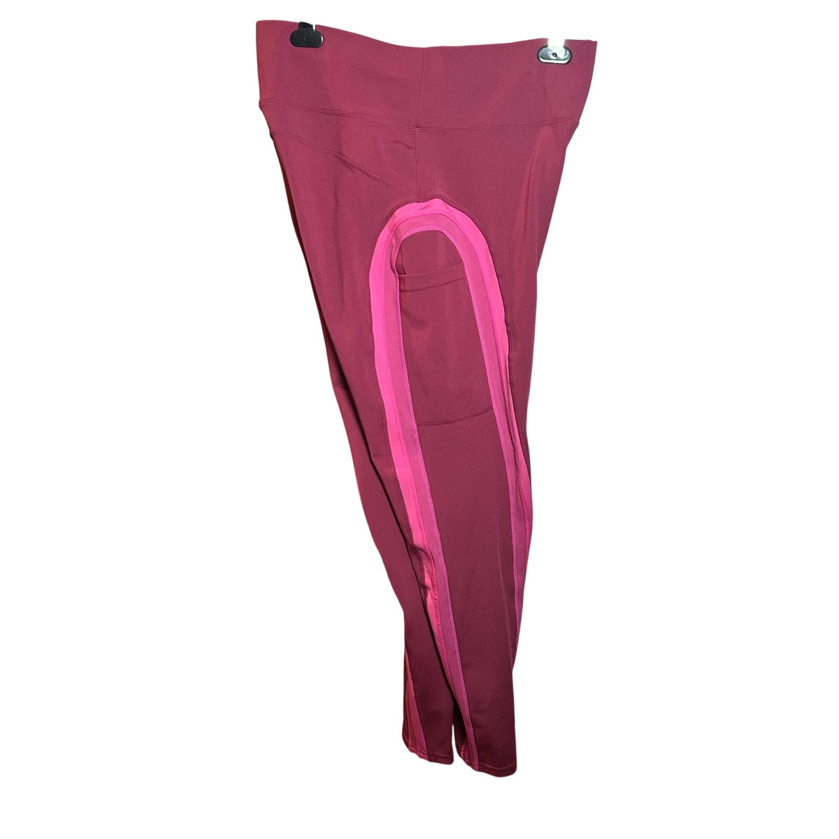Pop Fit High Waisted Pocket Leggings Magenta Pink 2X Activewear Yoga Two Tone