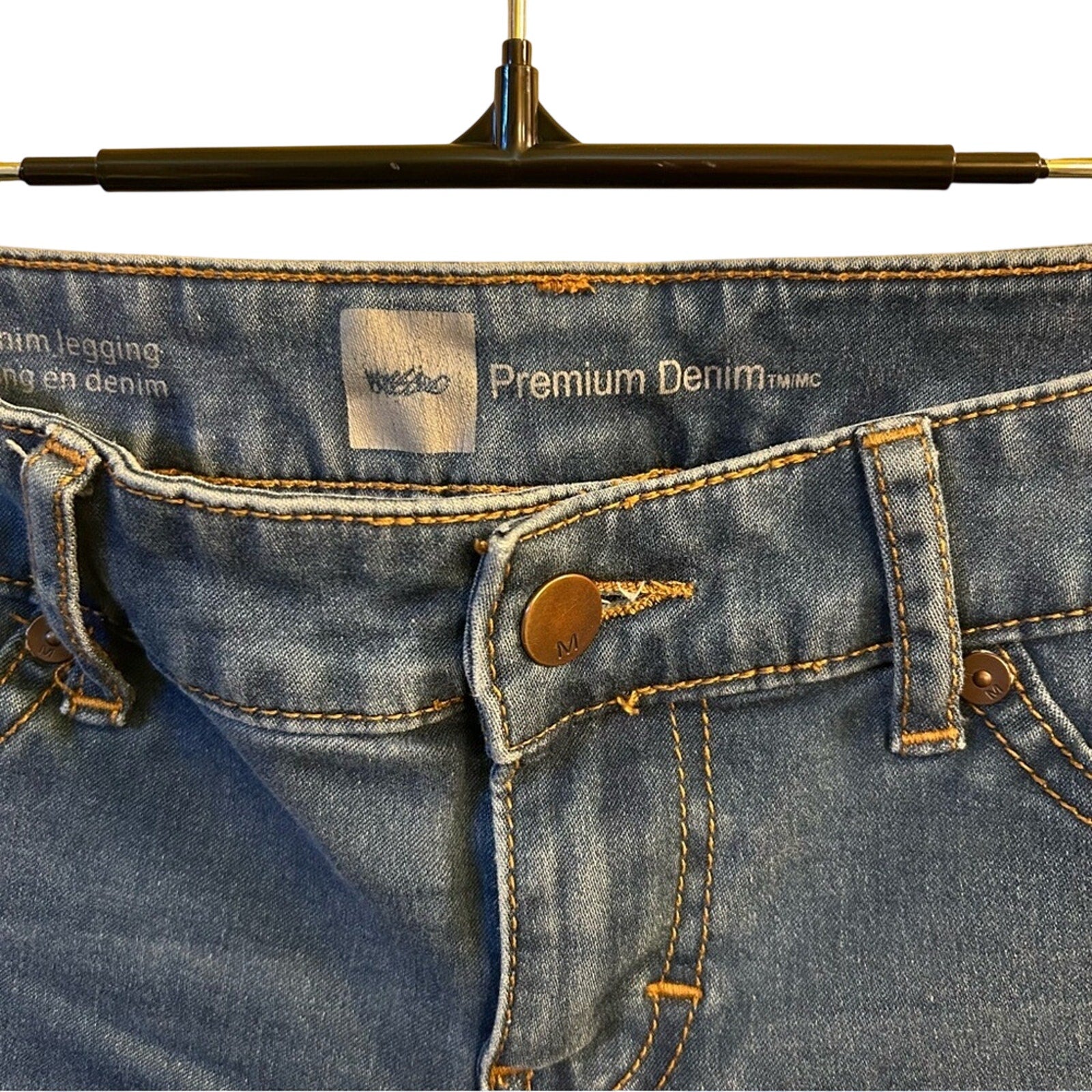 WASSIO Luxe Straight Leg Jeans Size 6 Medium Wash Stretch Blue Denim RN 159052