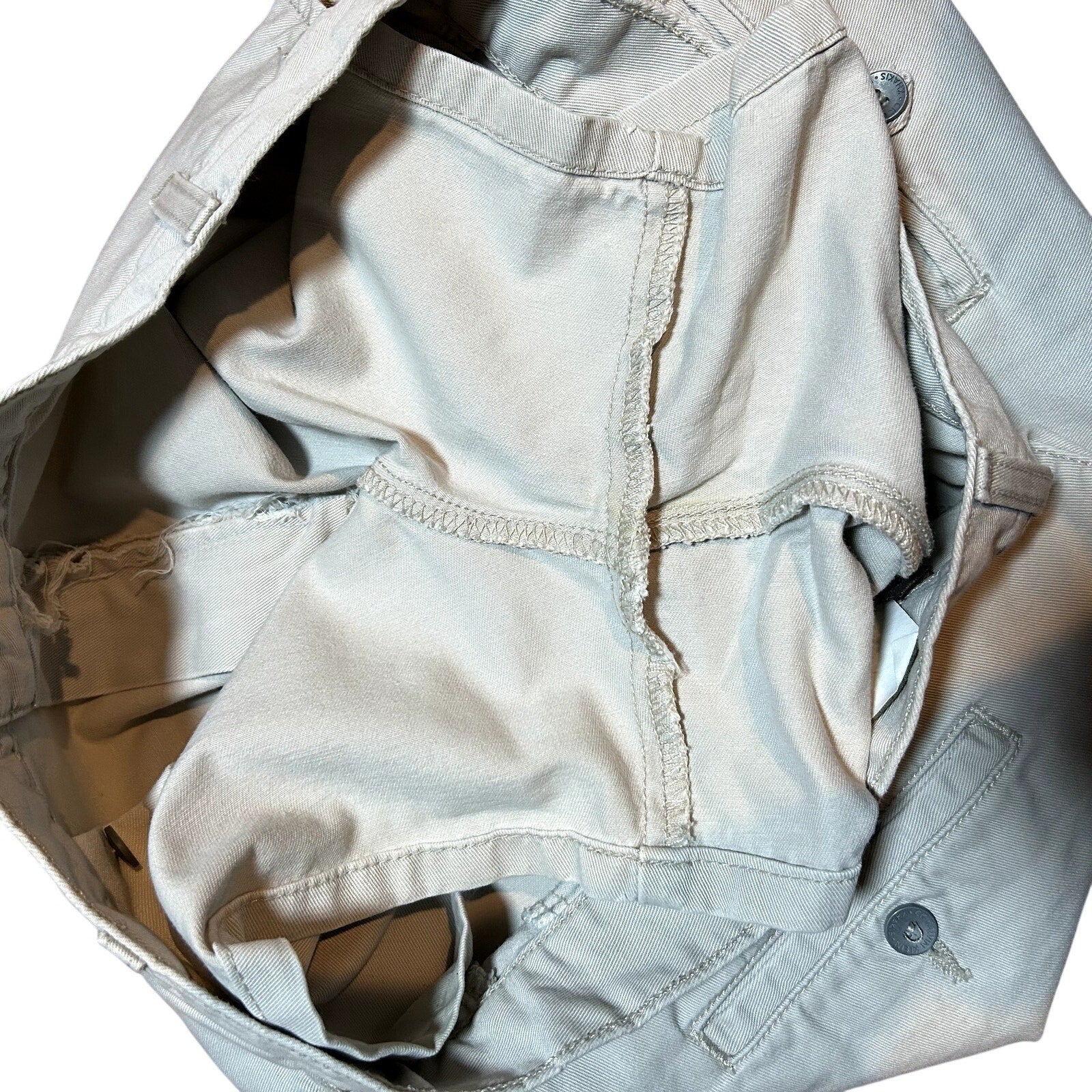 Calvin Klein Khakis VTG Made in USA 100% Cotton Flat Front Khaki Shorts Size 12