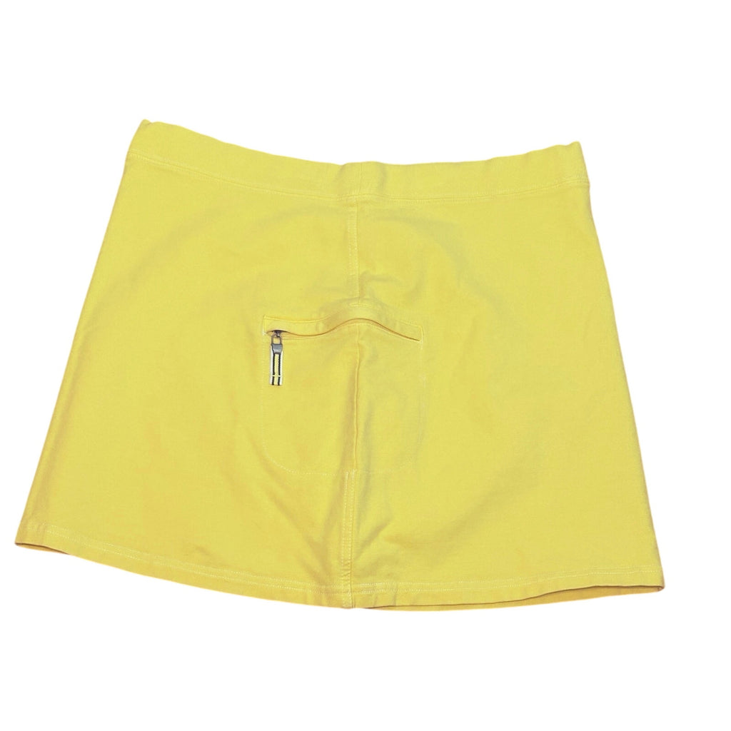 VTG Y2K Ann Taylor LOFT Knit Yellow M Mini Skirt Preppy Retro Casual Tennis