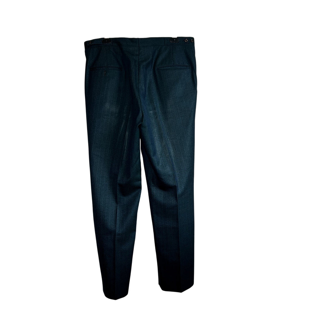 VTG 60s Ne Plus Ultra Iridescent Teal Sharkskin Mod Trousers Side Tab 38x29