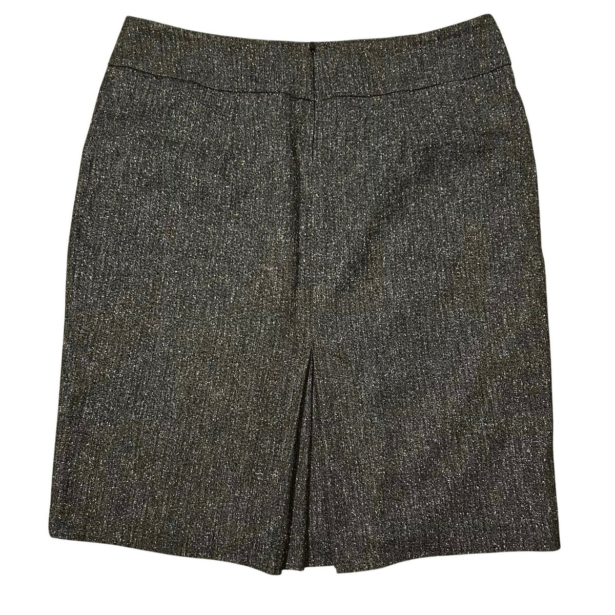 New York & Company Stretch Size 8 Charcoal Grey Pleated Slit Lined Pencil Skirt