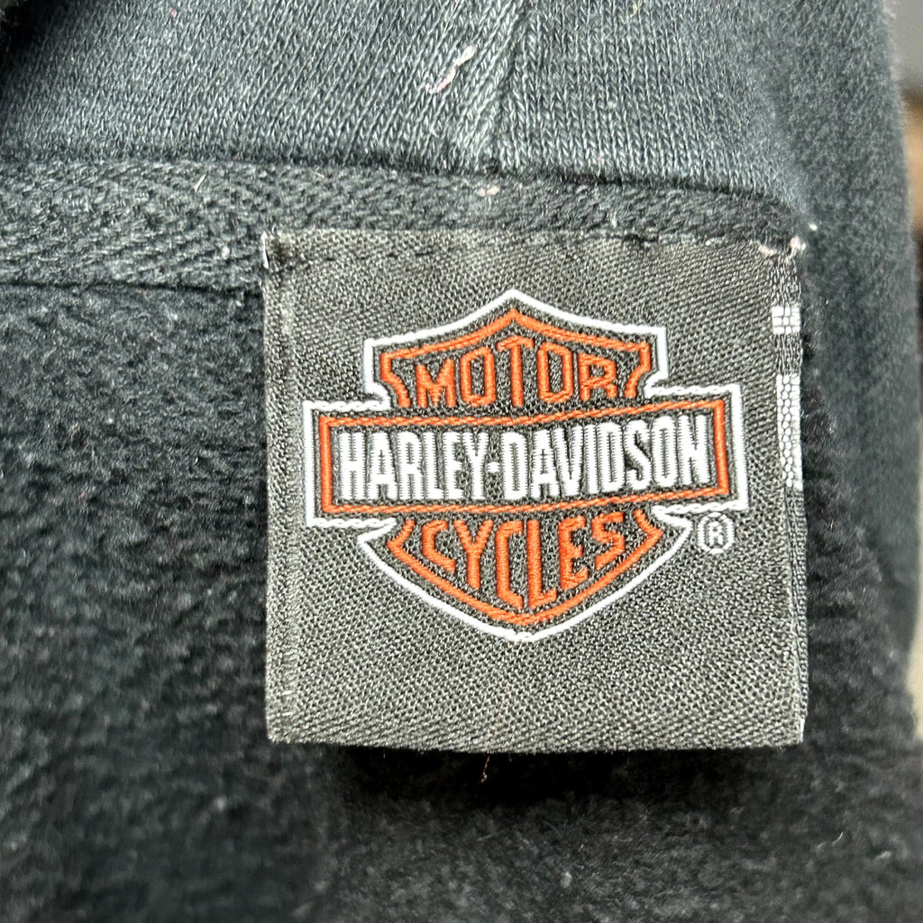 Harley-Davidson XL House of Harley 2013 Black Graphic Full Zip Biker Hoodie