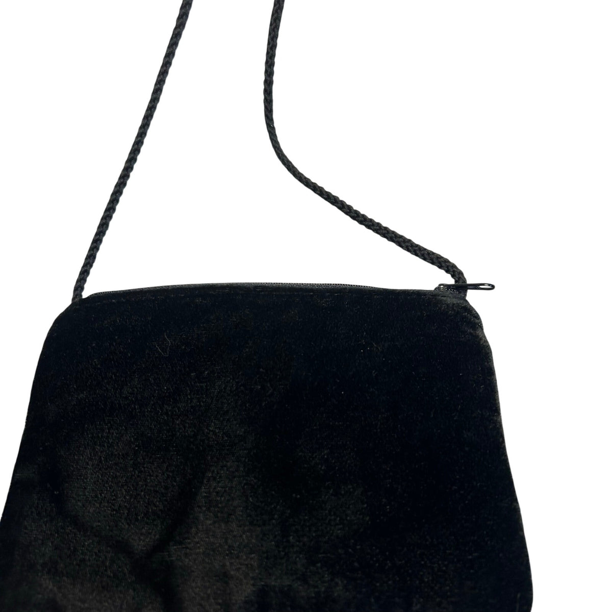 VTG Floral Embroidered Black Velvet Mini Crossbody Bag Boho Whimsigoth