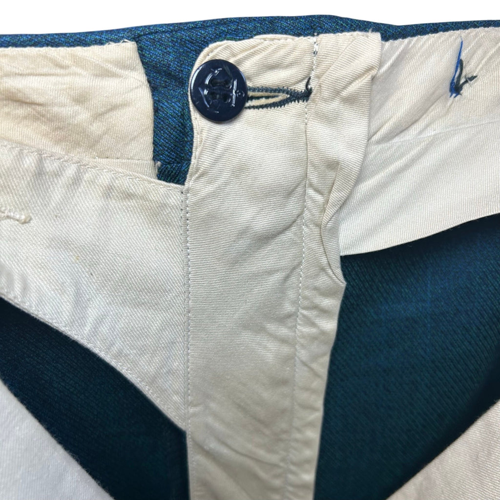 VTG 60s Ne Plus Ultra Iridescent Teal Sharkskin Mod Trousers Side Tab 38x29