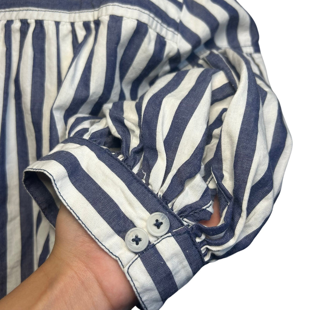 Anthropologie Blue White Striped Dolman Sleeve Top XS Cotton Casual Chic Boho