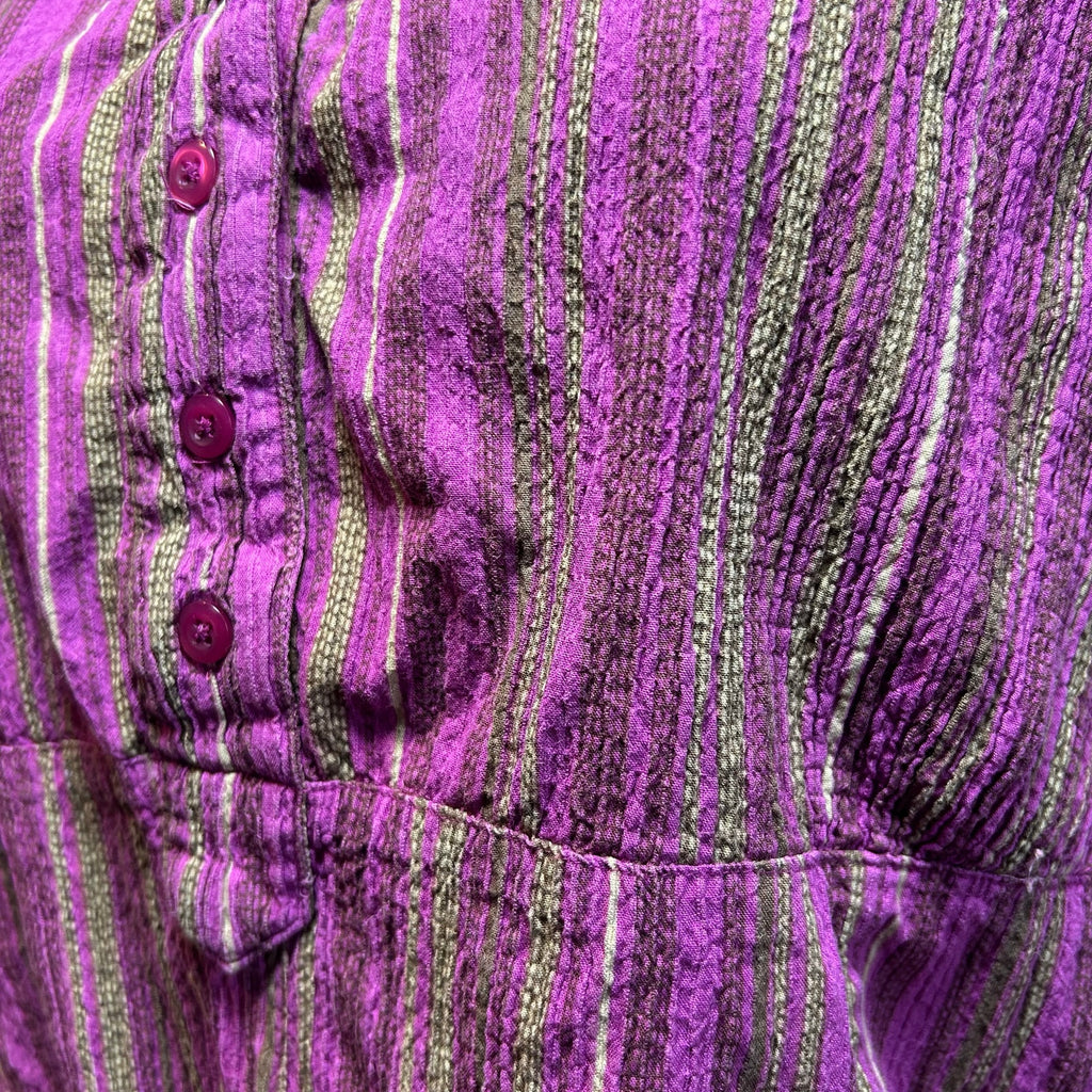 Christopher & Banks XL Purple Striped Seersucker Tunic Boho Casual Top