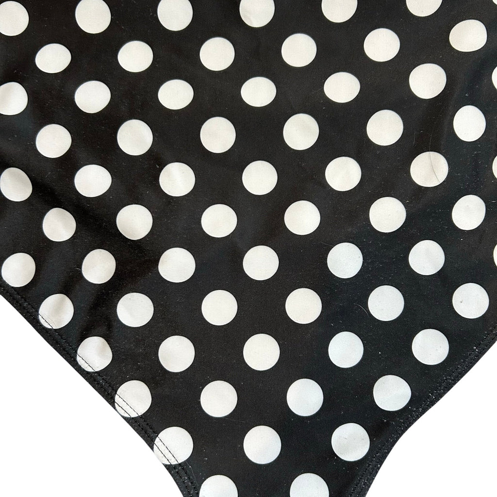 Black White Polka Dot High Waist Bikini Bottom Retro Swim XL Coquette Twee Glam