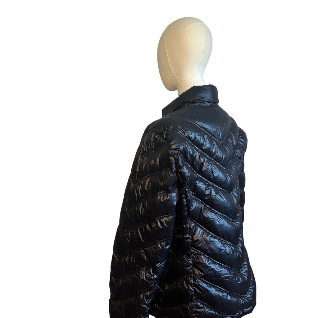 Calvin Klein XL Black Puffer Jacket Cheetah Lined Casual Gorpcore Minimalist