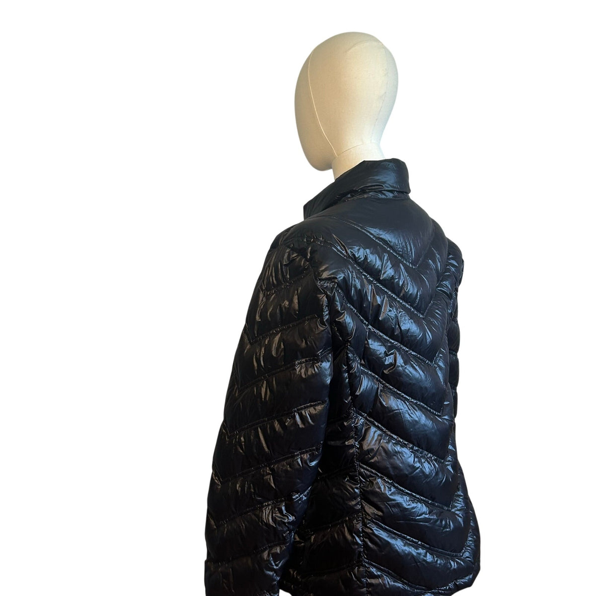 Calvin Klein XL Black Puffer Jacket Cheetah Lined Casual Gorpcore Minimalist