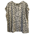 Halogen Cap Sleeve Blouse 1X Plus Size Animal Print Black White Nordstrom Top