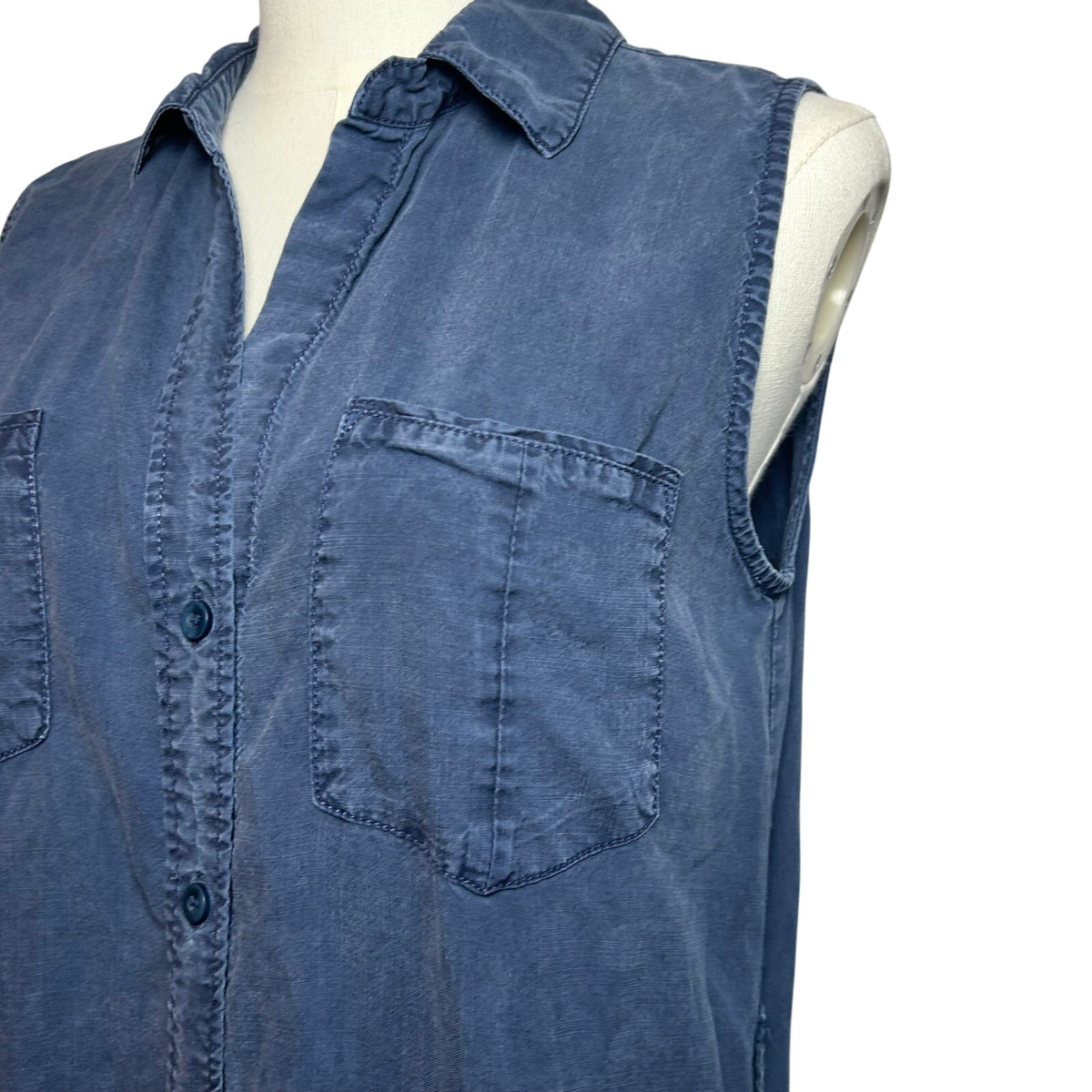 Velvet Heart Tencel Button-Front Utility Shirt Dress Small Casual Boho Preppy