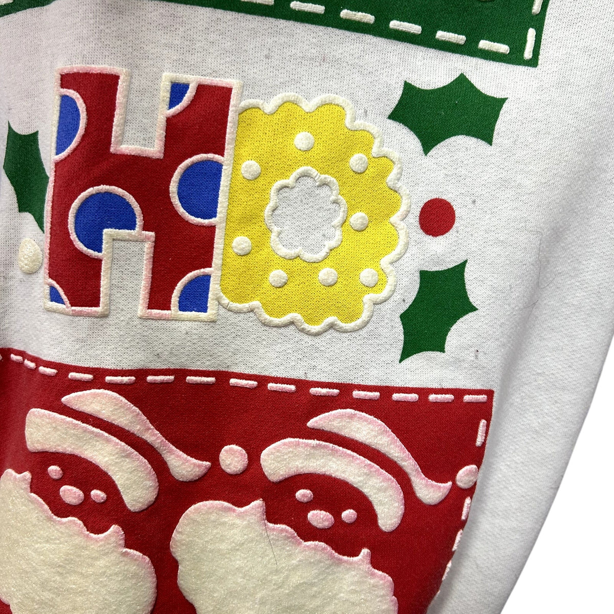 VTG 80s Varsity XL Red Ho Ho Ho Christmas Ugly Sweater Holiday Christmas Party