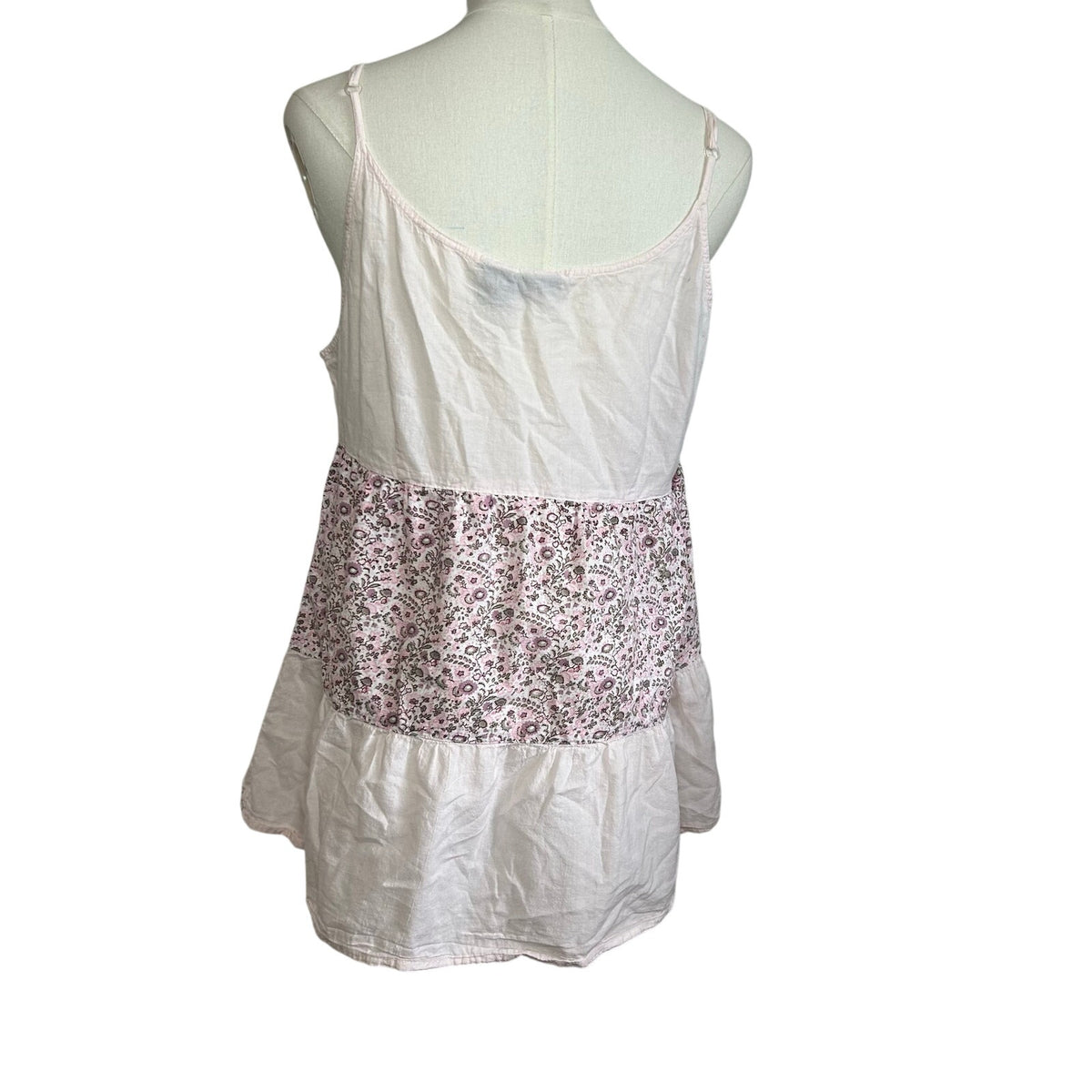 VTG Y2K Vanity Cami Tank Top XL Pink Boho Cottage Coquette Casual Retro Festival