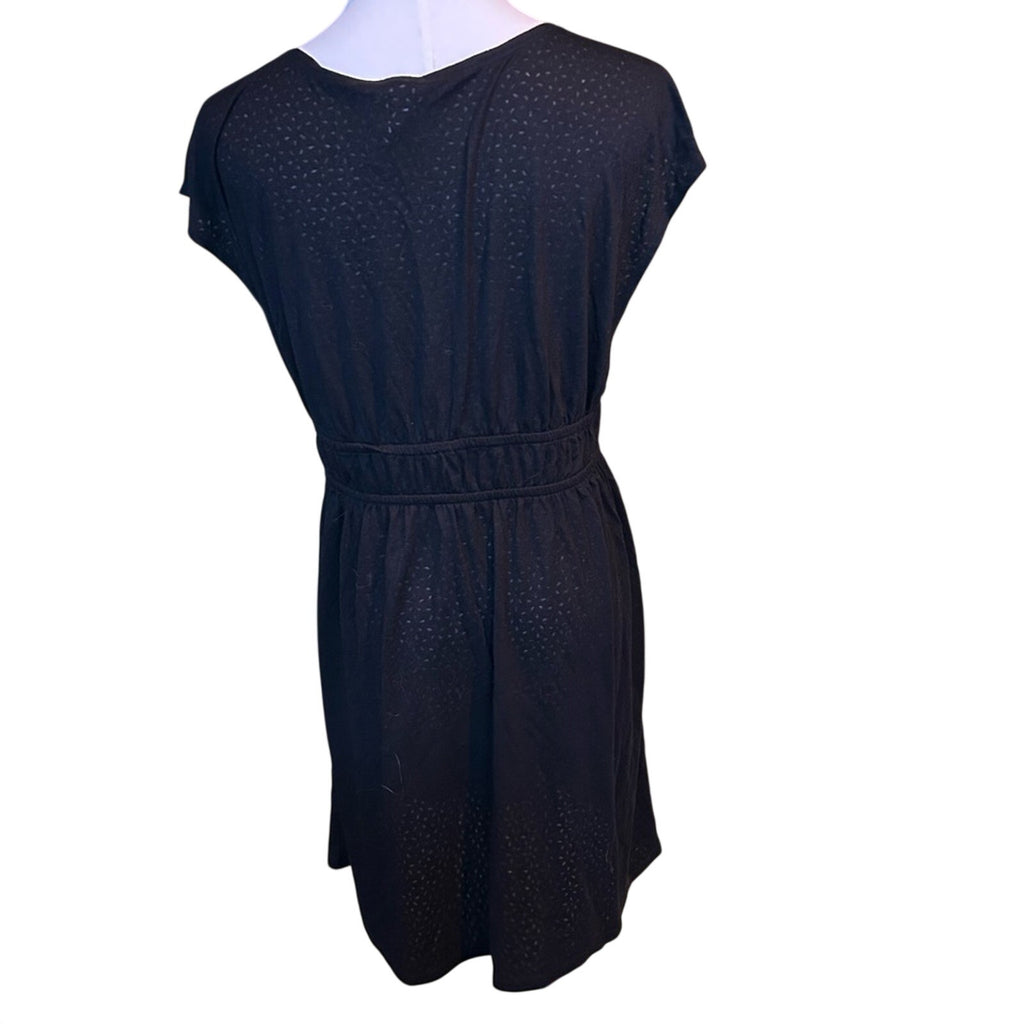 Merona Black Deep V Neck Mini Dress Size M Rayon Blend Indie Sleaze Boho