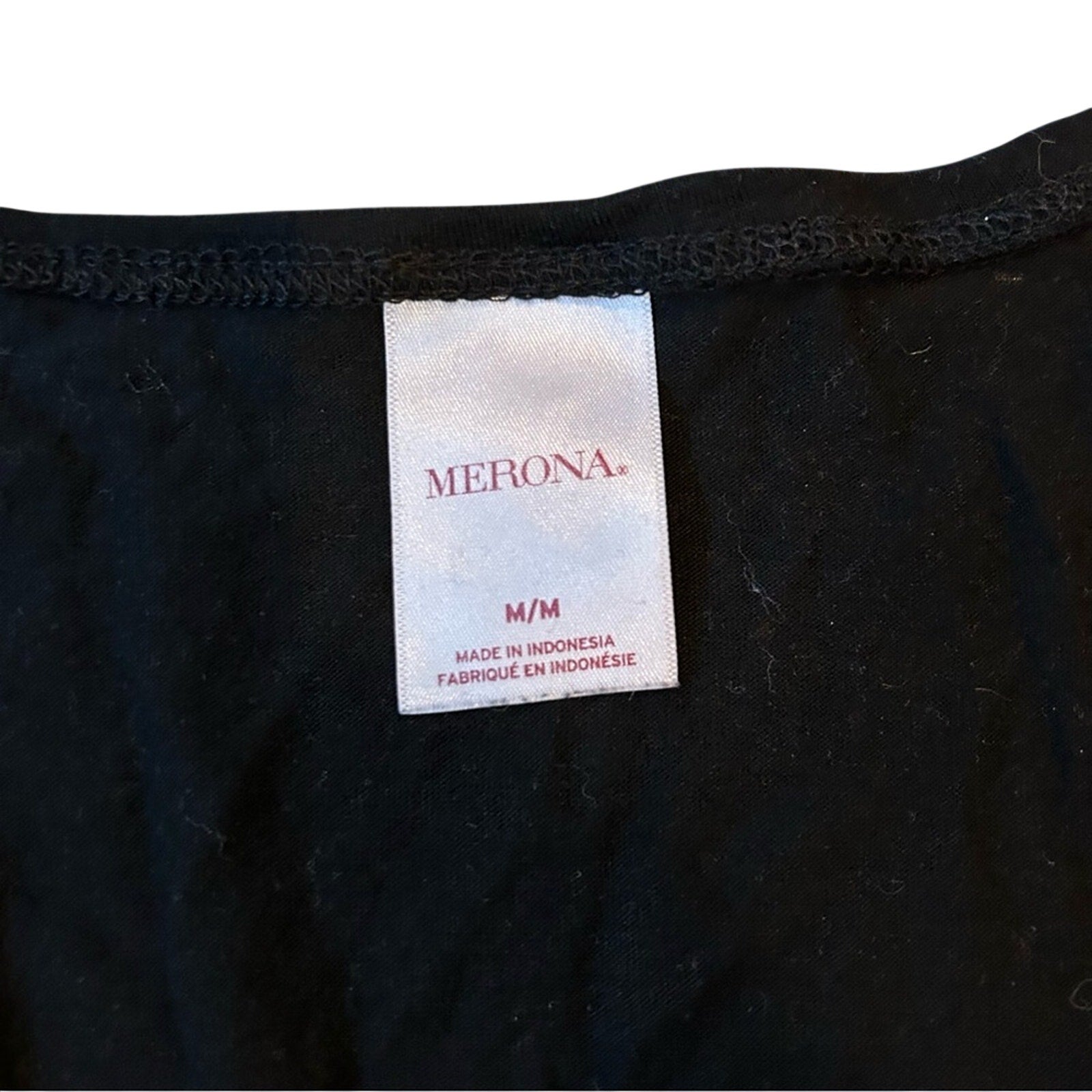 Merona Black Deep V Neck Mini Dress Size M Rayon Blend Indie Sleaze Boho