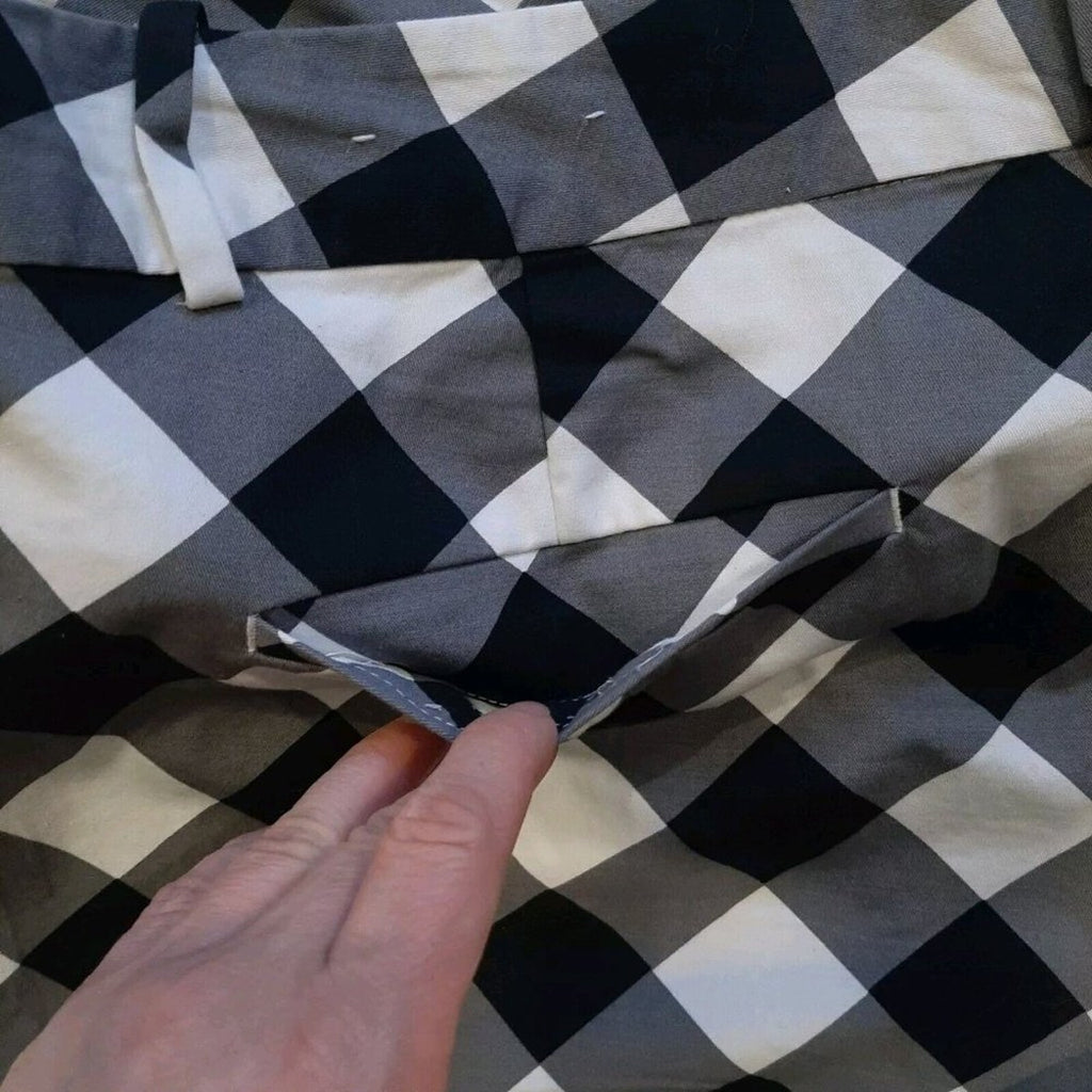 Ann Taylor Factory Black White Gingham Shorts Plus Size 16 Cotton Like New