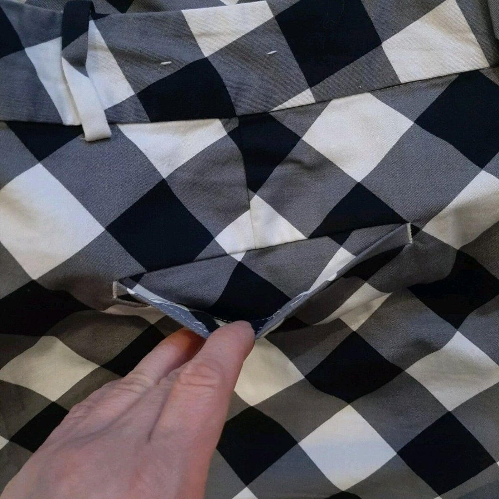 Ann Taylor Factory Black White Gingham Shorts Plus Size 16 Cotton Like New