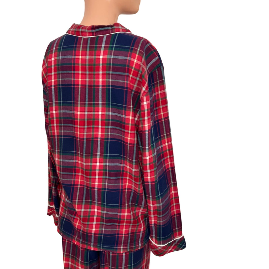 Victoria's Secret Plaid Flannel Pajama Set Red Tartan M Lounge Y2K Holiday
