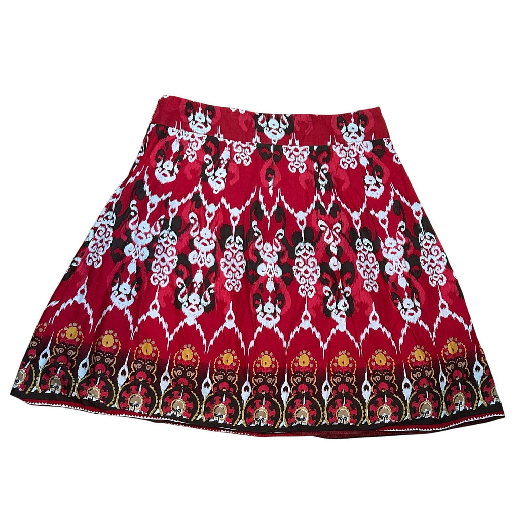Notations Red Black L Midi Skirt Y2K Boho Whimsigoth Cotton Casual Retro Witchy