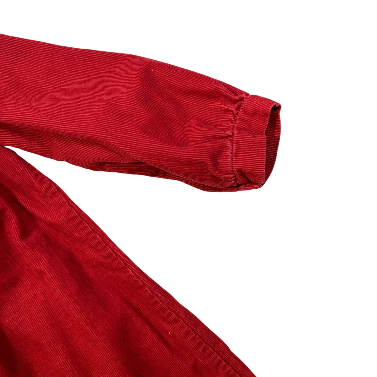 VTG 90s Jacadi Paris 3T Red Corduroy Sailor Collar Birdhouse Dress Embroidered