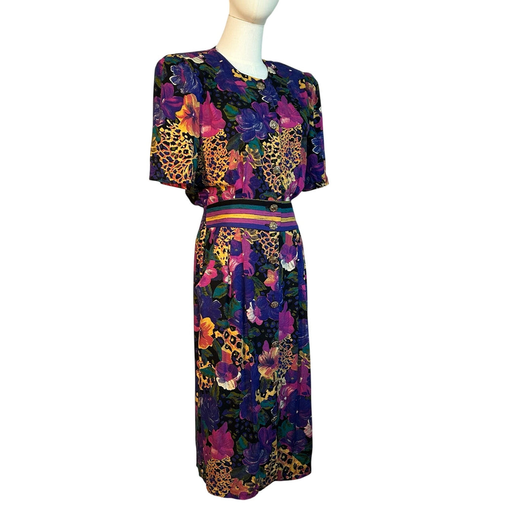 VTG Positive Attitude Midi Dress 11/12 Modern M Floral Whimsigoth Dark Academia