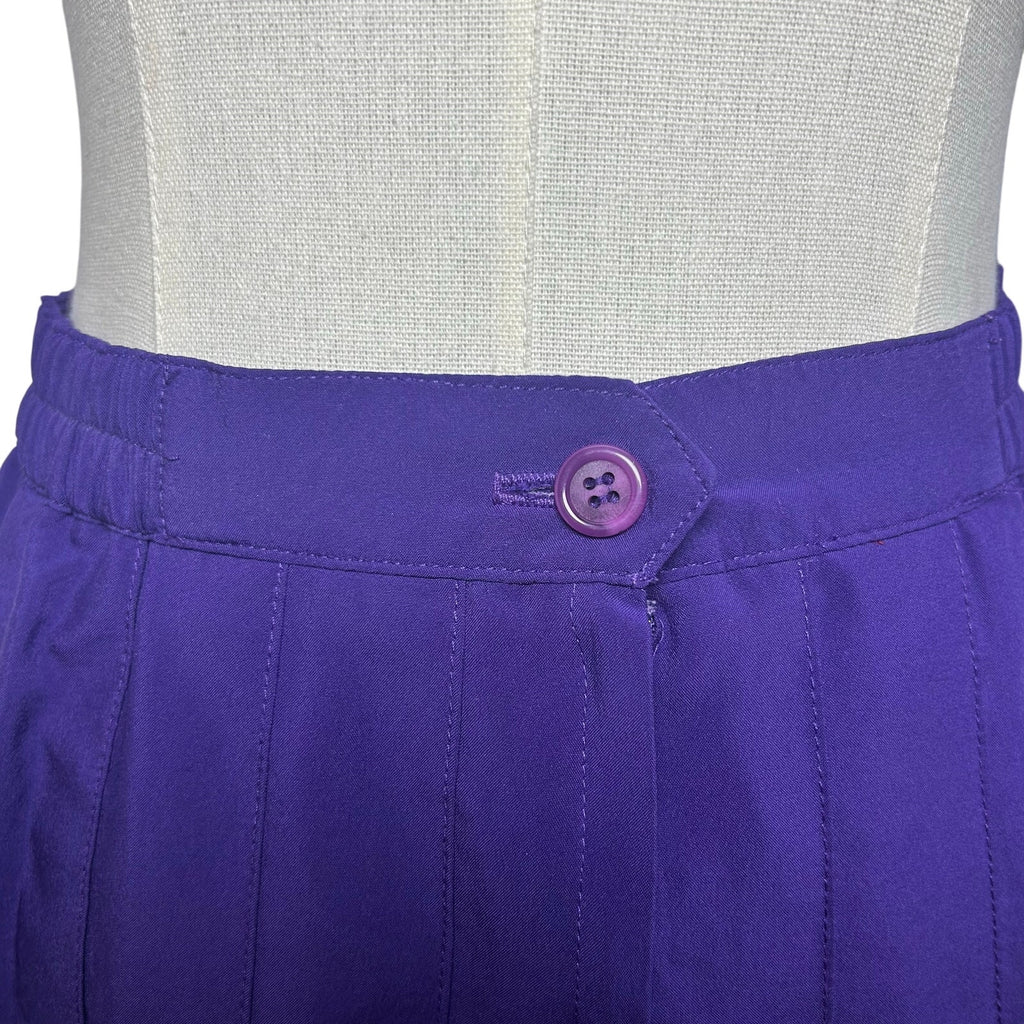 VTG 80s Lejay Purple Pleated Mini Skirt M Tennis Activewear Preppy Retro Casual