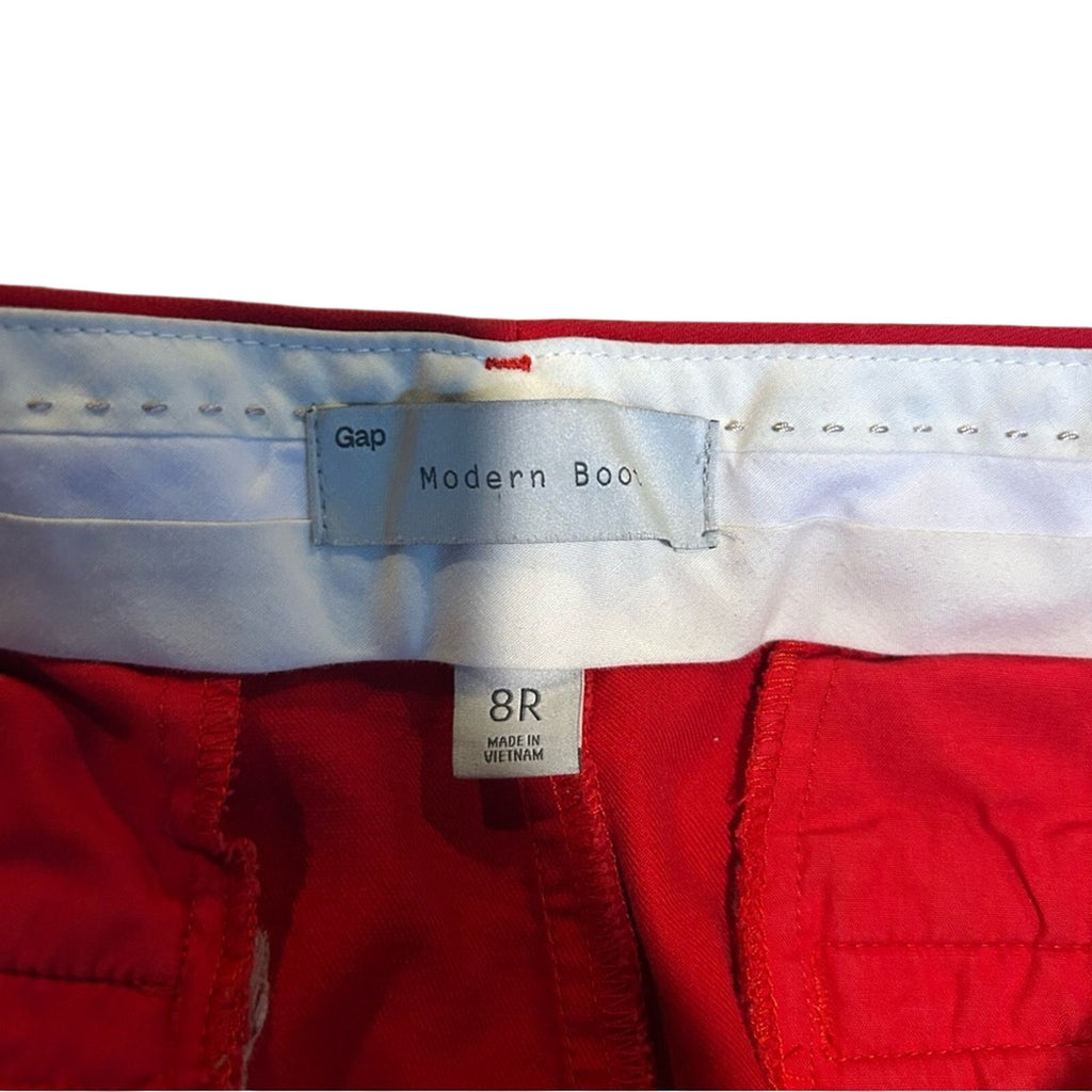 Gap Modern Straight Pants Size 8 Bright Red Stretch Lux Career Bold Pop of Color