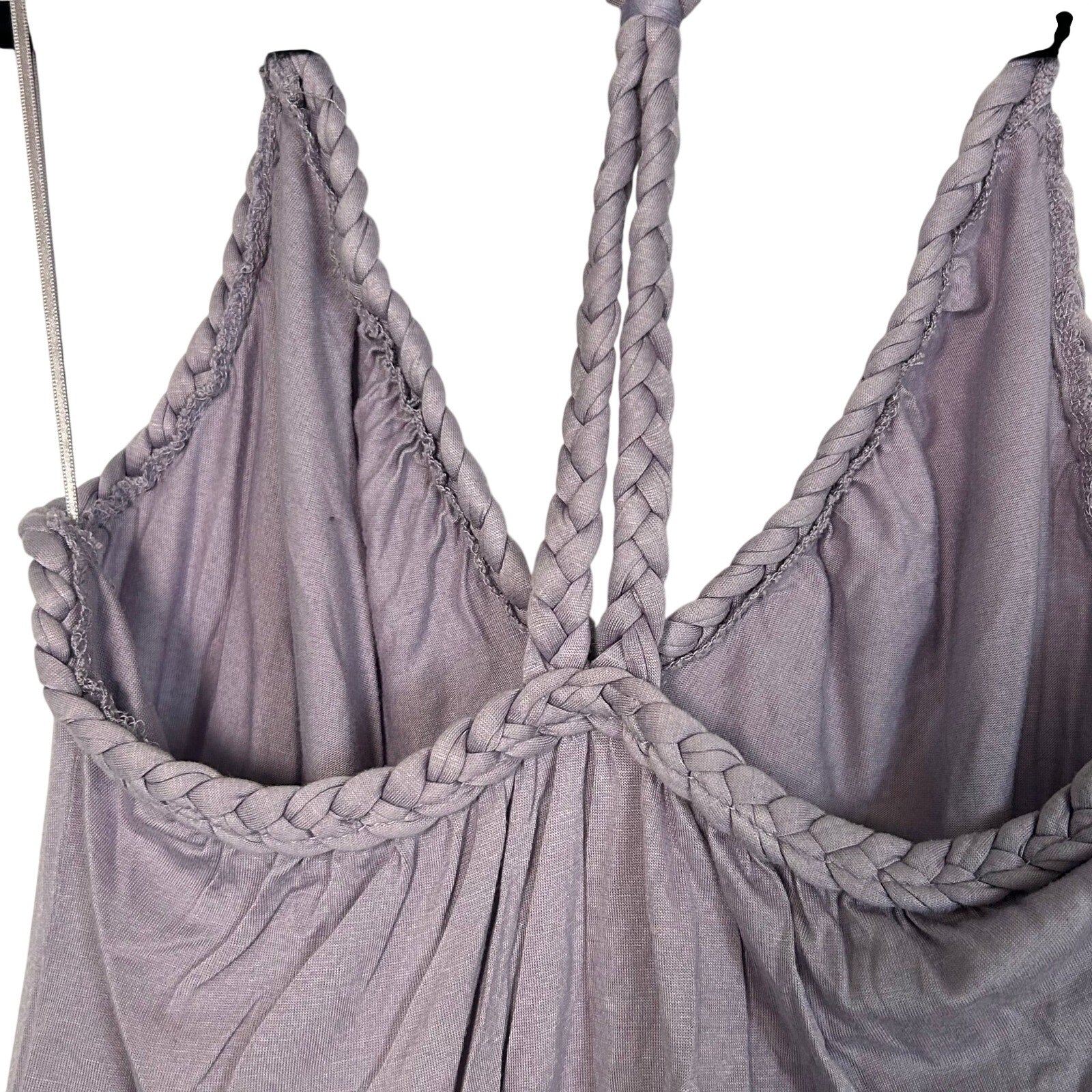 H&M Lilac Purple Braided Racerback Tank Top Boho Summer 2009 Y2K Medium Viscose