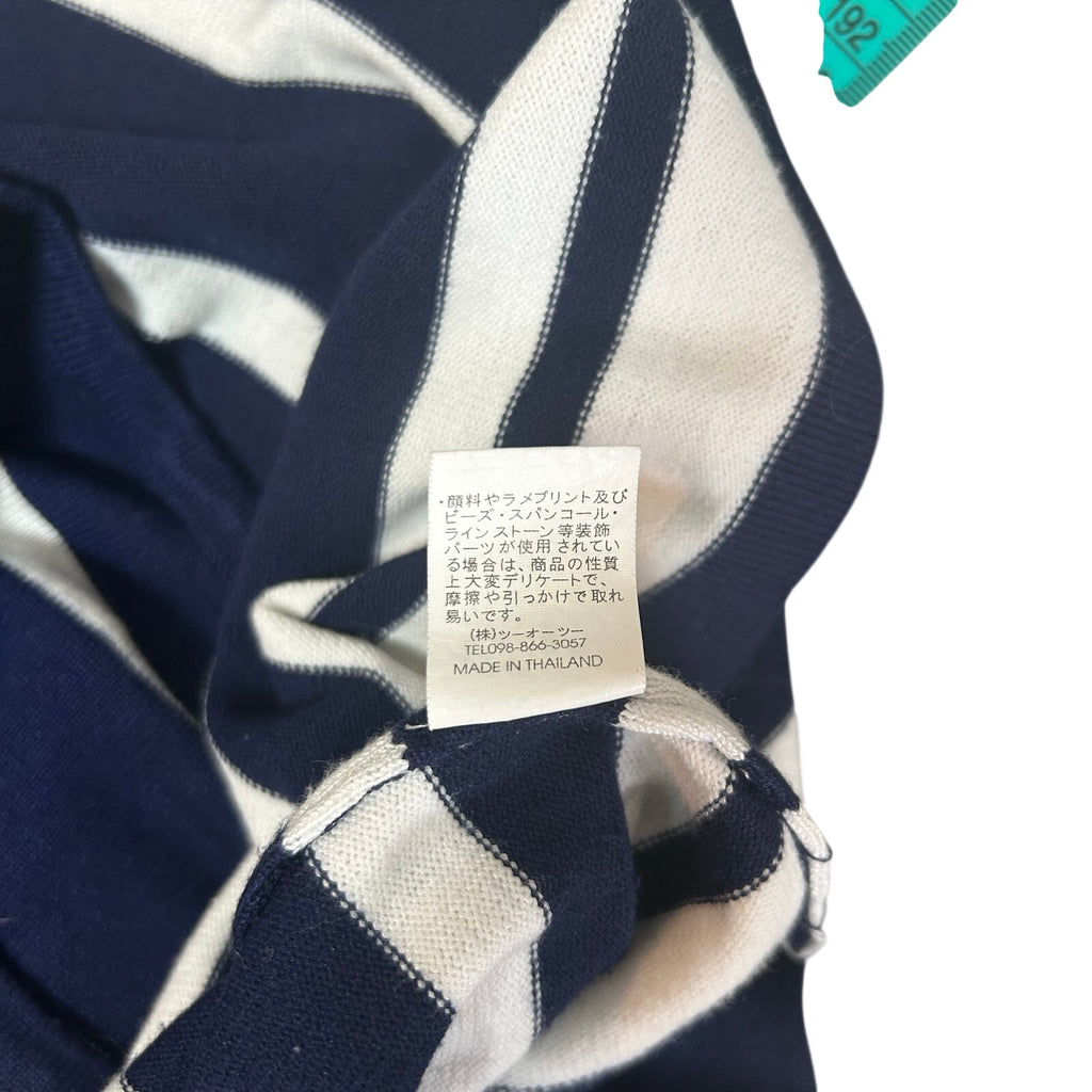 Two-O-Two Co Ltd Striped Knit Bodycon Dress Navy White Small