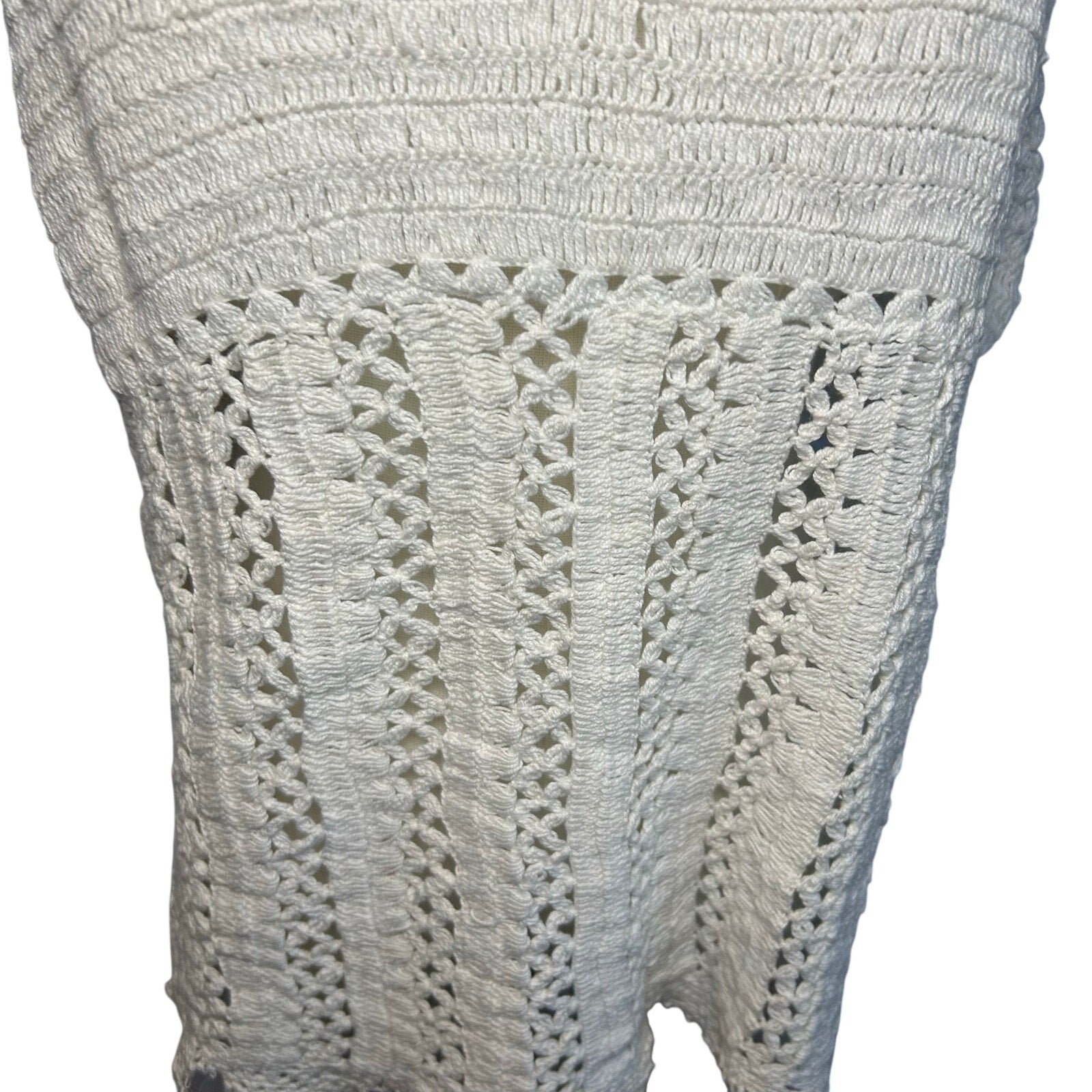 NWT VTG 90s Raiment Fashions Cotton Crochet Scalloped Tank Whimsygoth Boho NOS