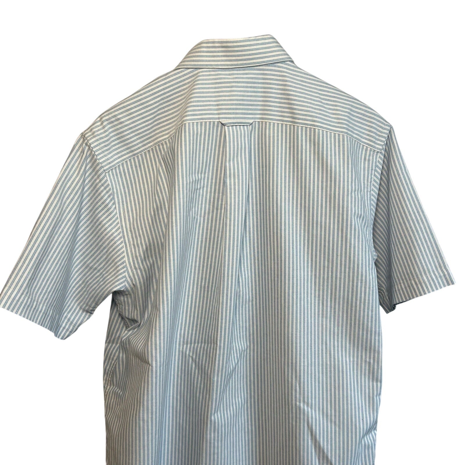 VTG Y2K Stafford White Blue Pinstripe Oxford Short Sleeve Size 16 Utility Basics