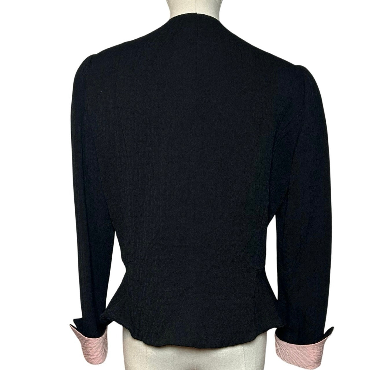 VTG 80s David Hayes Pink Black Power Blazer M Retro Glam Preppy Casual Indie
