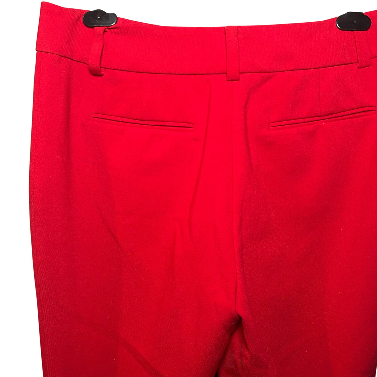 Ann Taylor Bright Red Straight Leg Pants 6 Stretch Luxe Career Bold Minimalist