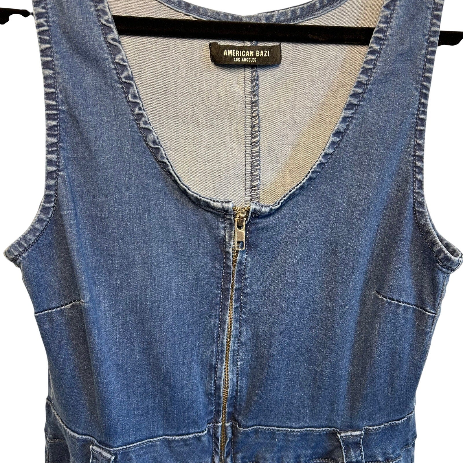 American Bazi Denim Utility L Jumpsuit Dark Blue Casual Streetwear Coveralls