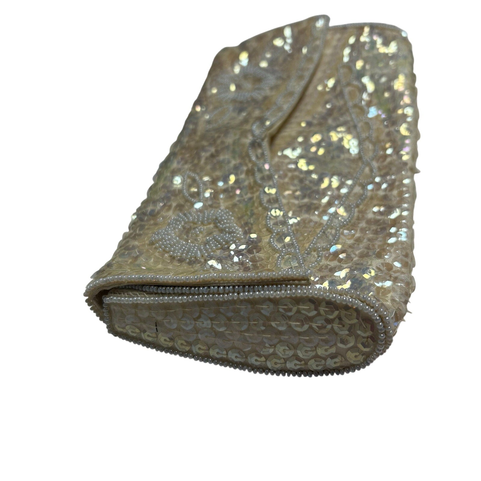 VTG 50s La Regale Beaded Sequin Clutch Evening Bag Handbag Small Bridal Coquette