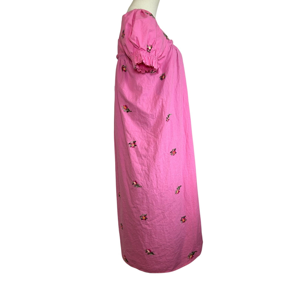 Pink Floral Puff Sleeve Square Neck Regency Bridgerton Dress S Cottage Coquette