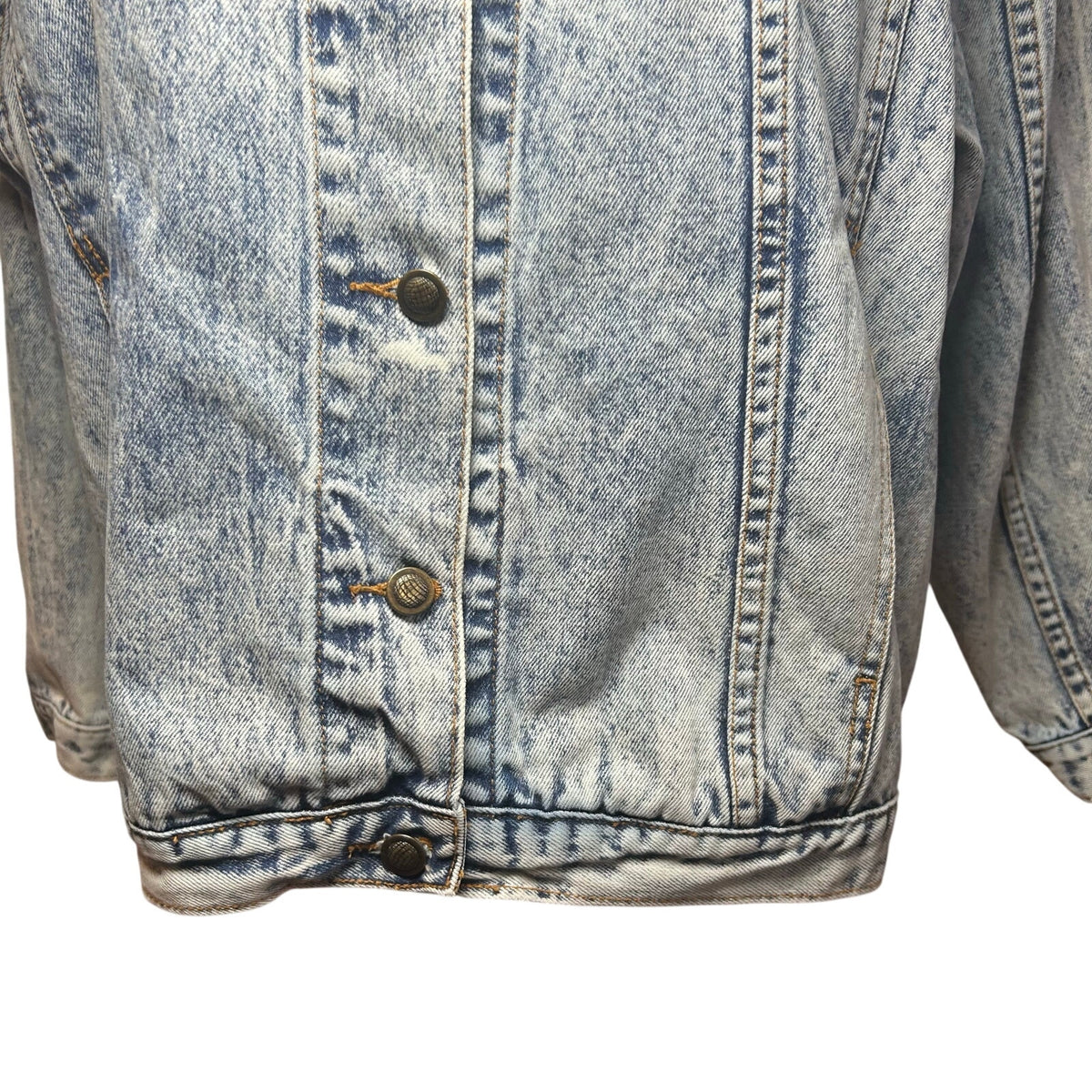 VTG 90s Ocean Denim Acid Wash Lighthouse Jacket Scenic Art Oversized XL