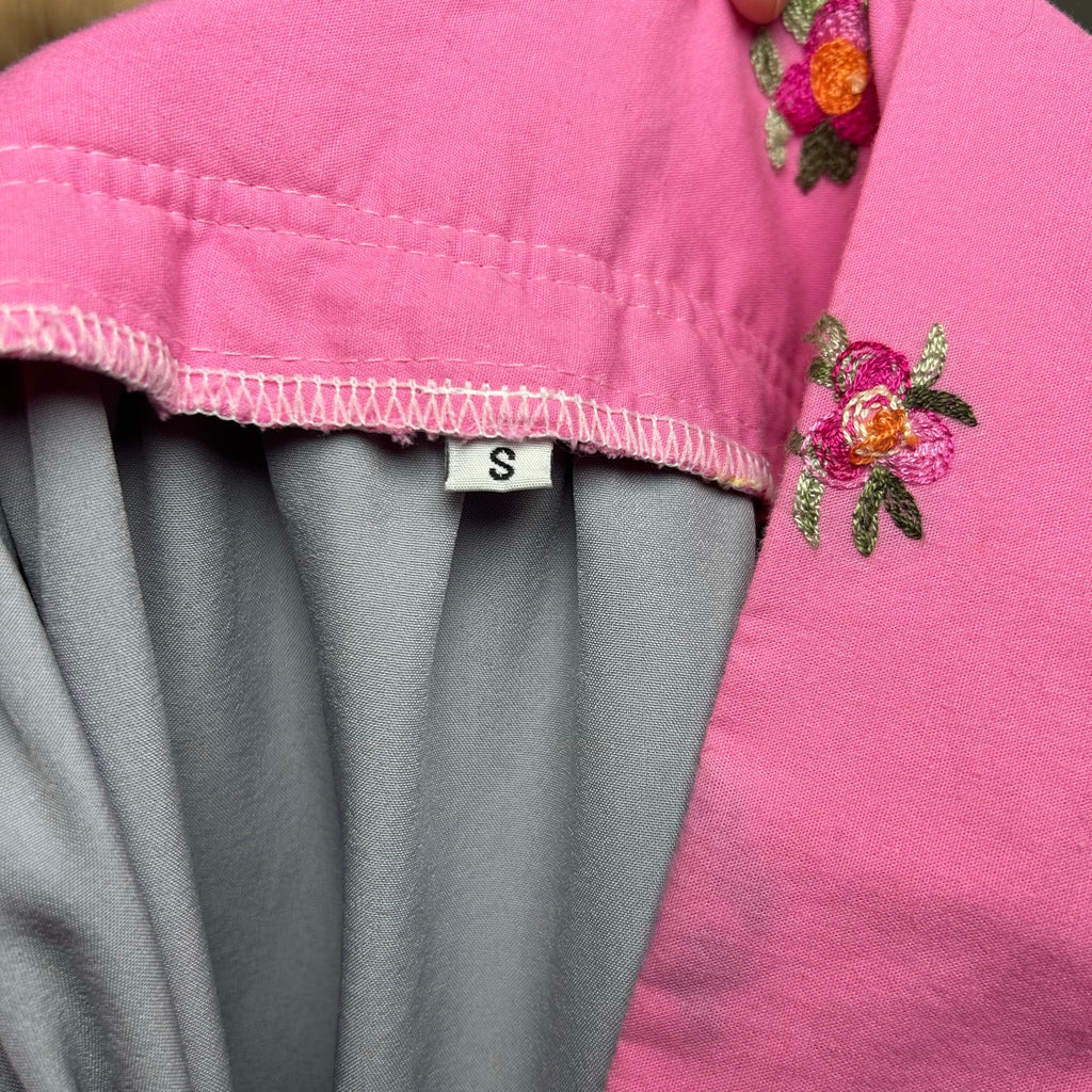 Pink Floral Puff Sleeve Square Neck Regency Bridgerton Dress S Cottage Coquette