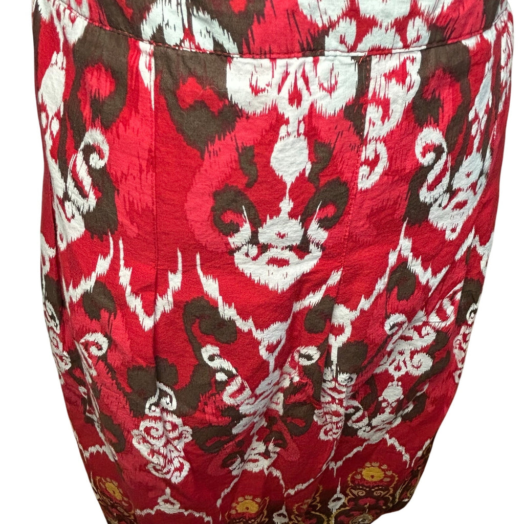 Notations Red Black L Midi Skirt Y2K Boho Whimsigoth Cotton Casual Retro Witchy