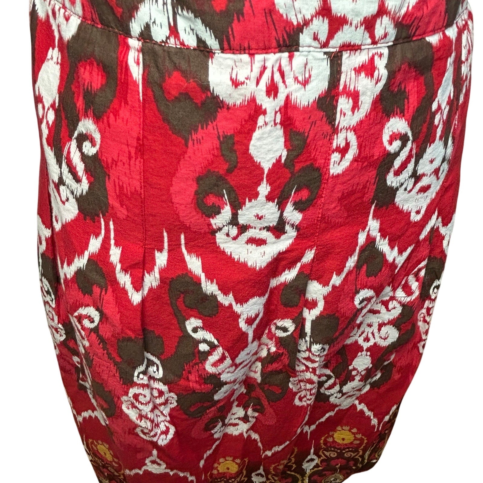 Notations Red Black L Midi Skirt Y2K Boho Whimsigoth Cotton Casual Retro Witchy