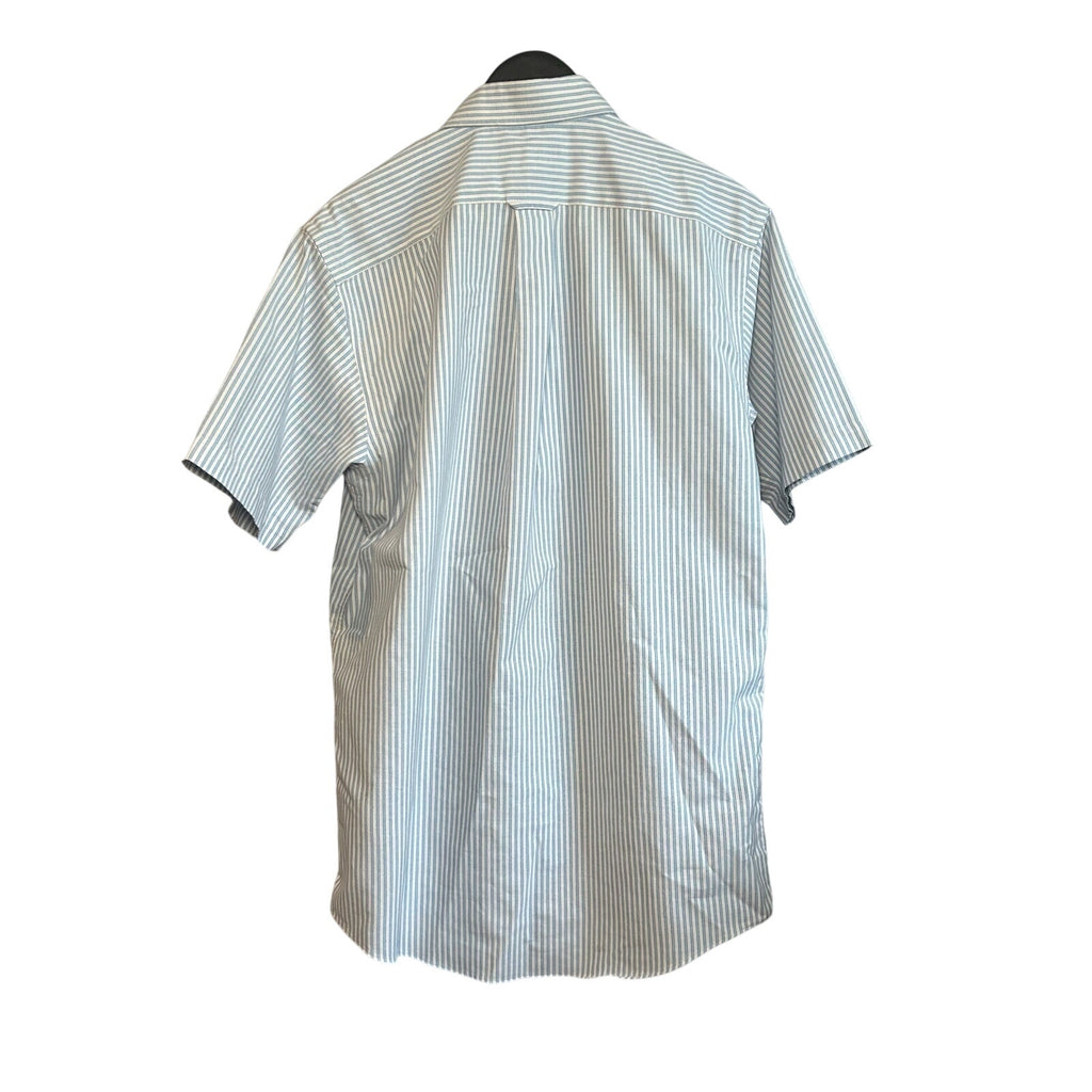 VTG Y2K Stafford White Blue Pinstripe Oxford Short Sleeve Size 16 Utility Basics