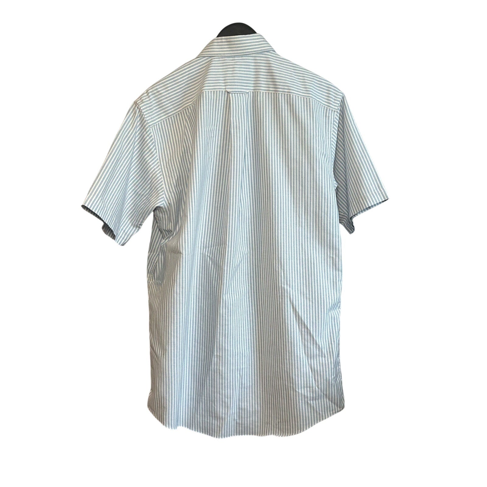 VTG Y2K Stafford White Blue Pinstripe Oxford Short Sleeve Size 16 Utility Basics